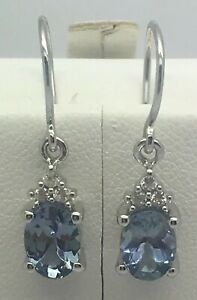 【送料無料】ネックレス タンザナイトジルコンドロップイヤリングホワイトゴールド¥pretty 183ct tanzanite amp; 013ct zircon drop earrings 9ct white gold rrp 499|hokushin