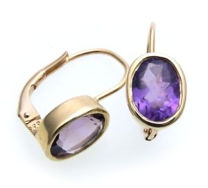 【送料無料】ネックレス　イヤリングボタンアメジスト×ゴールドwomens earrings button real amethyst 8x6mm gold 333 quality yellow