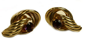 【送料無料】ネックレス イエローゴールドスタッドボルトセットアメジスト9ct yellow gold studs set with 5mm real amethyst stonesboxed|hokushin
