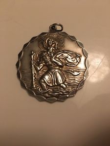 【送料無料】ネックレス　ゲオルクイェンセンヘビーシルバーセントクリストファーペンダントgeorg jensen heavy silver double sided st christopher pendant 1973, 33,g, 4cms 32,487円