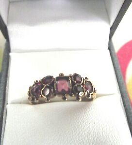 【送料無料】ネックレス　9ct9kブドウ7 サイズx9ct gold 9k gold vintage 7 garnet ring with valuation certificate size x