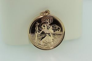 【送料無料】ネックレス イエローゴールドセントクリストファーペンダント9ct yellow gold st christopher pendant