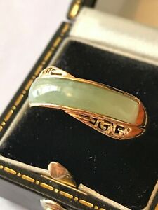 【送料無料】ネックレス　レディースリング listingstunning heavy 9ct gold jade ladies ring free pamp;p
