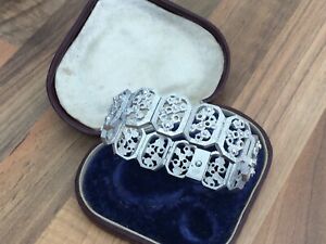 【送料無料】ネックレス　ビンテージリンクブレスレットロンドンquality dsamp;s vintage 7 hallmarked silver modernist link bracelet london 1974
