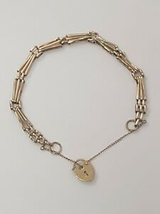 【送料無料】ネックレス　ゴールドゲートブレスレットチェーン1 refined 9ct gold gate bracelet with safety chain fully hallmarked