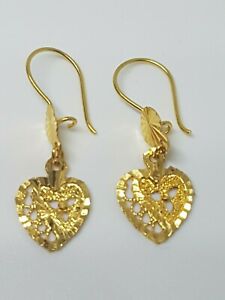 【送料無料】ネックレス 21kサウジイアリング21k solid saudi gold dangling earrings|hokushin