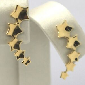 【送料無料】ネックレス　イヤリングイエローゴールドドロップdrop earrings yellow gold 18k, row of stars, star, gold 750 32,487円