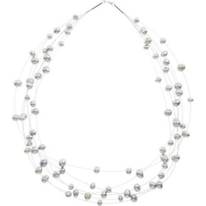 【送料無料】ネックレス　kyoto pearl 925スターリンググレーネックレスbnib