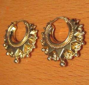 【送料無料】ネックレス イエローゴールドフープイヤリングsecondhand 9ct yellow gold hollow hoop earrings|hokushin
