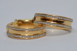 【送料無料】ネックレス　イエローゴールドフープイヤリング 9ct yellow gold hoop earrings