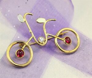 【送料無料】ネックレス　18kイェローゴールド18kgold gem set bicycle broochpin18k gold gem set bicycle brooch or pin guaranteed genuine 18k yellow gold｜hokushin