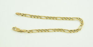 【送料無料】ネックレス イエローゴールドフィガロリンクブレスレット9ct yellow gold figaro 31 link bracelet 605g|hokushin