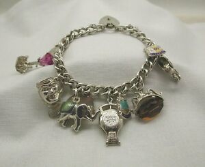 【送料無料】ネックレス 11ヴィンテージリンクchramvintage silver curb link chram bracelet with 11 charms|hokushin