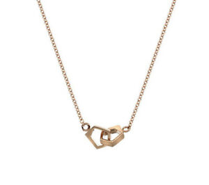 【送料無料】ネックレス　ローズゴールドトレースチェーンダブル9ct rose gold made in uk double pentagons adjustable 1618 trace chain｜hokushin 32,487円