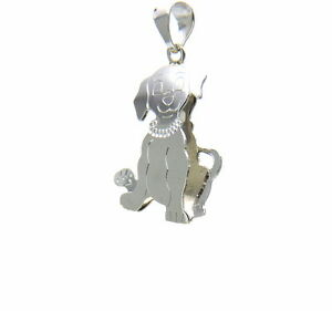【送料無料】ネックレス　ホワイトゴールドペンダントwhite gold pendant 18kt 750 dog