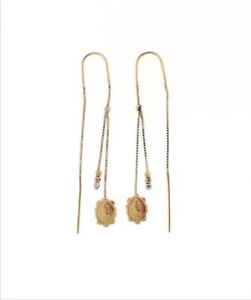【送料無料】ネックレス ドロップkイエローゴールドフラワーイヤリングvirgen guadalupe threader drop dangle 2 12 14k yellow gold flower earrings|hokushin
