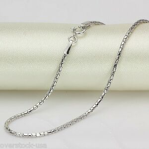 【送料無料】ネックレス　fine 18inch 18kホワイトゴールドネックレスリンクチェーンネックレスau750