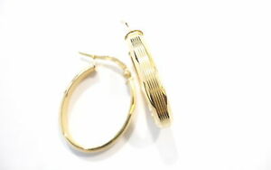 【送料無料】ネックレス　イヤリングｋｔリングフィルムgold earrings 18kt 750 rings circles ovals rigati transparencies｜hokushin