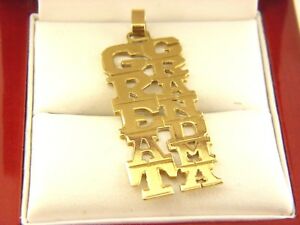 【送料無料】ネックレス　イエローゴールドペンダント＃14k yellow gold great grandma gift for grandma pendant 102