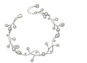 【送料無料】ネックレス　スターリングシルバーブレスレットバーストパールシルバーブレスレット925 sterling silver bracelet burst cz and pearl silver bracelet b5150w