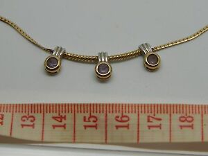 【送料無料】ネックレス　チェーン3アメジストペンダント9kチェーンbeautiful 3 stone amethyst pendant with chain all 9k gold chain women