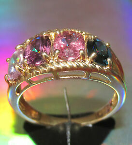 【送料無料】ネックレス　ゴールドサファイアリングサイズbeautiful secondhand 9 ct gold muliti coloured sapphire ring size n12｜hokushin