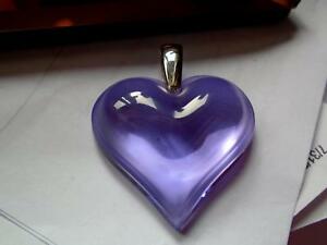 【送料無料】ネックレス　ラリックゴールドチェーンlalique large purple heart 9ct gold chain stunning｜hokushin
