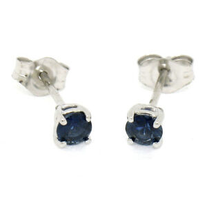 【送料無料】ネックレス ｋホワイトゴールドラウンドブリリアントサファイアクラシックスタッドイヤリング 14k white gold 047ctw 35mm round brilliant sapphire classic stud earrings
