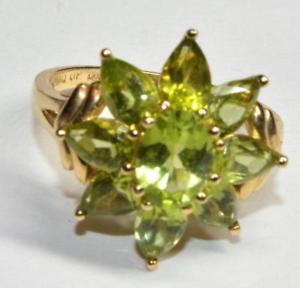 【送料無料】ネックレス　ソリッドｋイエローゴールドデザイナーリンググラムsolid 14k yellow gold designer dmqup ring w9 peridots 7ctw women sz8 45 gram