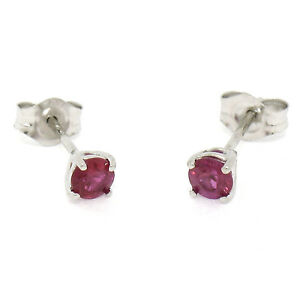【送料無料】ネックレス ブリリアントカットルビーピアスイヤリング 14kホワイトゴールド35 051ctw mm 14k white gold 051ctw 35mm round brilliant cut ruby classic stud earrings