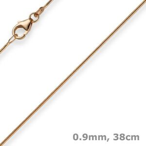 【送料無料】ネックレス 09mmスネークチェーンgeniune585イェローゴールドネックレス38cm
