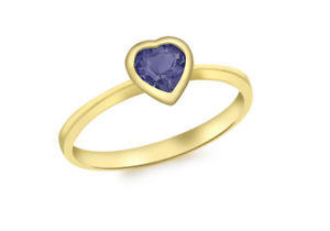 【送料無料】ネックレス イエローゴールドアイオライトハートリング9ct yellow gold iolite heart ring