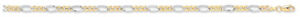 【送料無料】ネックレス イエローホワイトゴールドフィガロチェーンブレスレットyellow white gold hollow figaro chainbracelet 7|hokushin