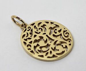 【送料無料】ネックレス　ソリッドイエローゴールドペンダントkaedesigns genuine solid 9ct yellow gold 375 medium oval filigree flower pendant