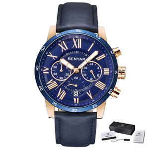 【送料無料】　腕時計　benyar mensクロノグラフスポーツbenyar mens fashion chronograph sport watches leather quartz watches｜hokushin