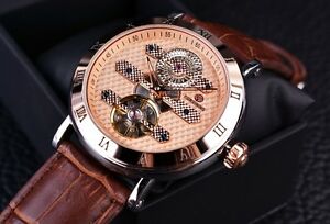 【送料無料】　腕時計　mensトップブランドforsiningウォッチ forsining tourbillion obscure mens top brand leather luxury automatic watch