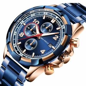 【送料無料】　腕時計　ファッションウォッチフルスチールクオーツスポーツクロノグラフミリタリーレトロfashion men watch luxury full steel quartz sports chronograph military retro