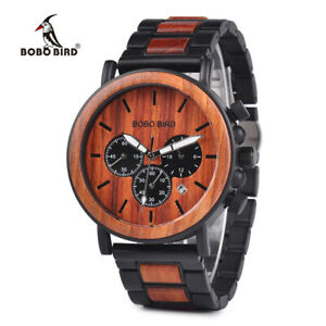 【送料無料】　腕時計　bobobirdトップブランドスマートクロノグラフbobo bird wooden men watches top brand luxury stylish chronograph military gifts｜hokushin 24,980円