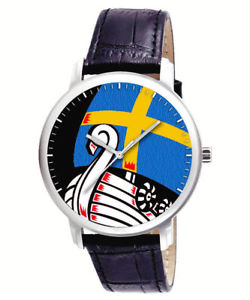 【送料無料】　腕時計　beautiful seablue viking ship scandinavian art collectible wristwatchbeautiful seablue viking ship scandinavian art collec｜hokushin