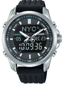 【送料無料】　腕時計　パルサートイレアラームクロノグラフ pz4023x1 pulsar gents alarm chronograph resin strap watch pz4023x1