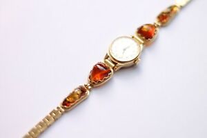 【送料無料】　腕時計　rare ladies bracelet amber watchчайкаfiligree windup004rare ladies bracelet amber watch чайка filigree windup 004｜hokushin