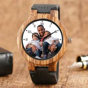 【送料無料】　腕時計　dadboxedpersonalized fathers day natural wood photo dad gift watch custom engraved boxed｜hokushin 18,886円