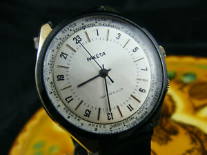 【送料無料】　腕時計　ヴィンテージソraketa 24hvintage soviet union raketa 24h world time｜hokushin 19,965円