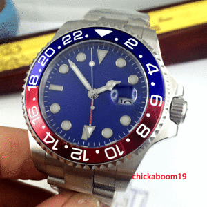 【送料無料】　腕時計　40mmパーニスblau zifferblatt gmt saphirglas40mm parnis blau zifferblatt gmt saphirglas automatic movement herren watch