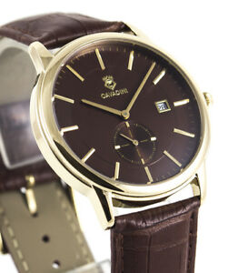 【送料無料】　腕時計　スモールセコンドモデルブラウンcavadinizentralsekunde small second men watch gold plated model 2018 brown