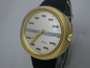 【送料無料】　腕時計　スイスゴールドレジストnos swiss gold pl water resist dugena watch 1960s｜hokushin