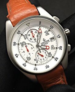 【送料無料】　腕時計　カリプソクロノグラフカレンダークロノスチールクオーツウォッチcalypso 5051 chronograph calendar chrono steel quartz leather 39 mm watch w｜hokushin
