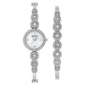 【送料無料】　腕時計　シルバートーンスワロフスキークリスタルウォッチ badgley mischka ba1405svst womens silvertone swarovski crystal watch 20,985円