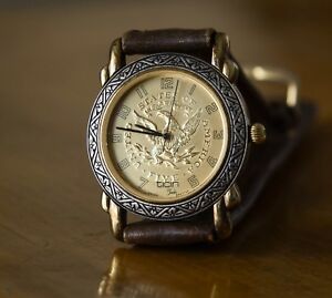 【送料無料】　腕時計　ゴールドイーグルドルメダルコインスイスビンテージトップticin ebauche by rado gold eagle dollar medal coin swiss made vintage quartz top