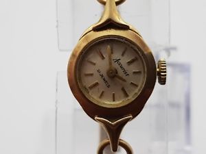 【送料無料】　腕時計　ゴールドゴールドストラップアンティークビンテージウォッチladies accurist 9ct gold watch with rolled gold strap antique vintage working｜hokushin